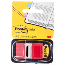 Záložky Post-it 680-1, 25,4x43,2 mm, 50 ks, červené